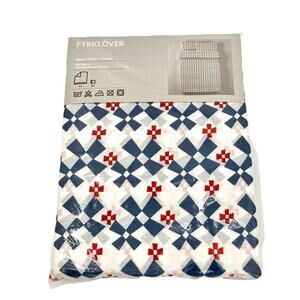Ikea Sweden Bed Cover Queen/Full Size Cover 2 Pillow Cases Windmills Red Blue